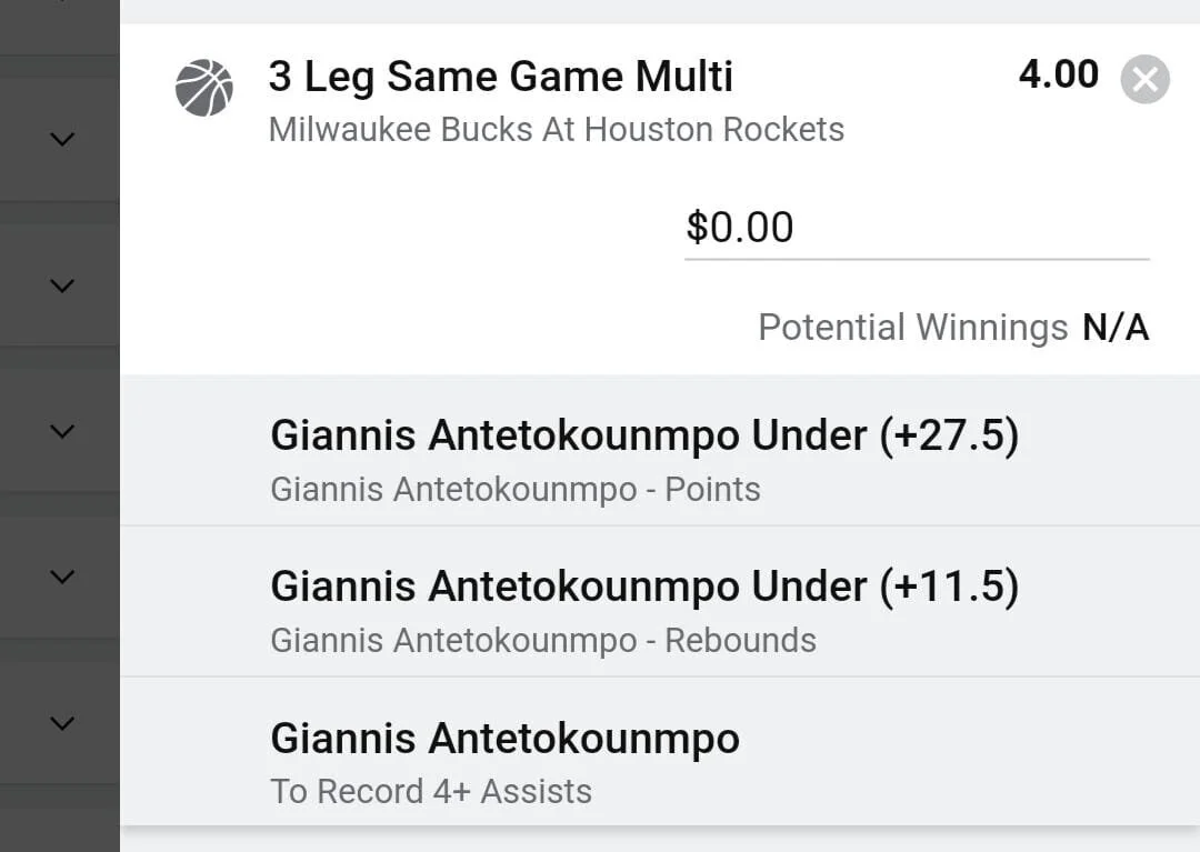 Giannis 2 units. Take odds over $3
