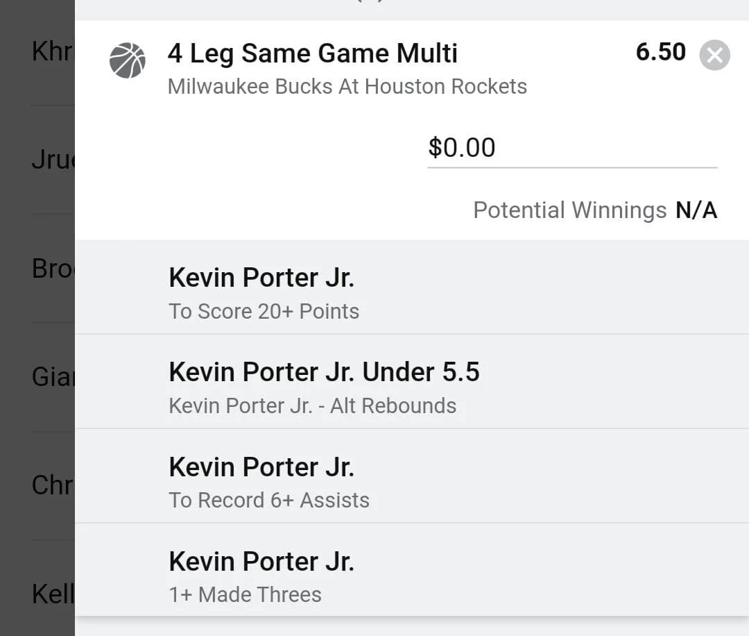 Kevin Porter Jr 1.5 units. Take odds over $5