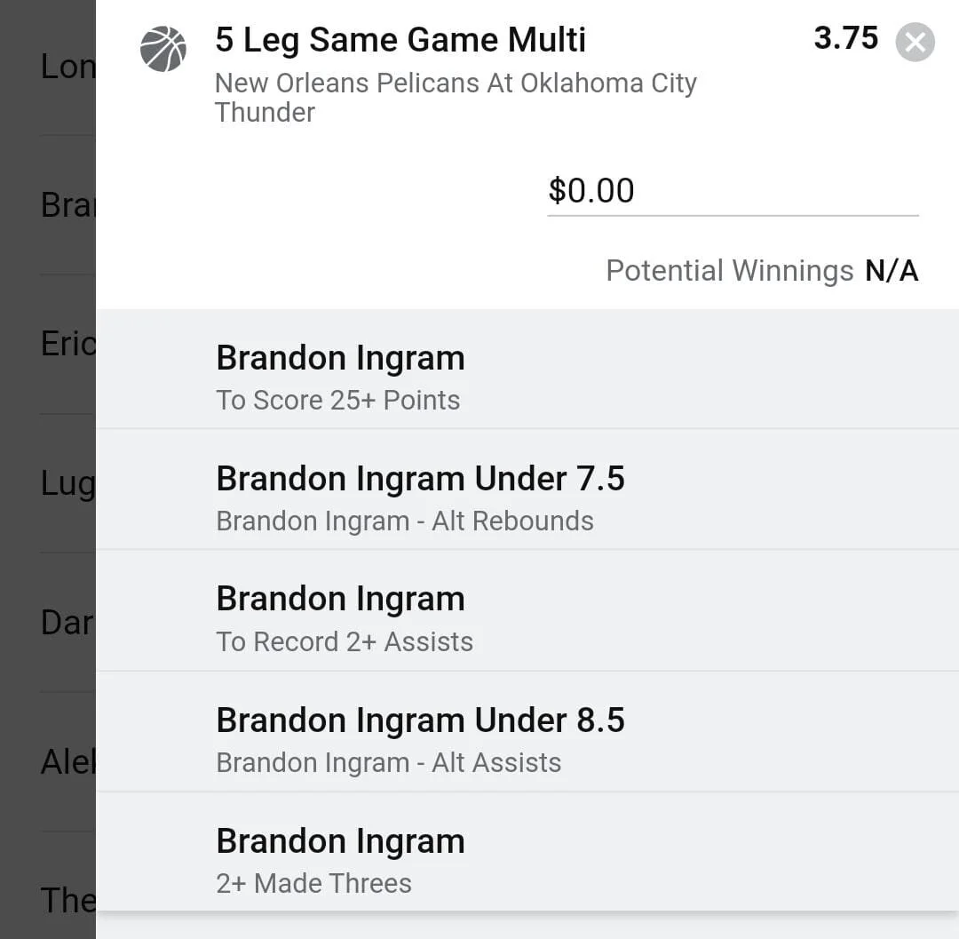 Ingram 2 units. Take odds over $3