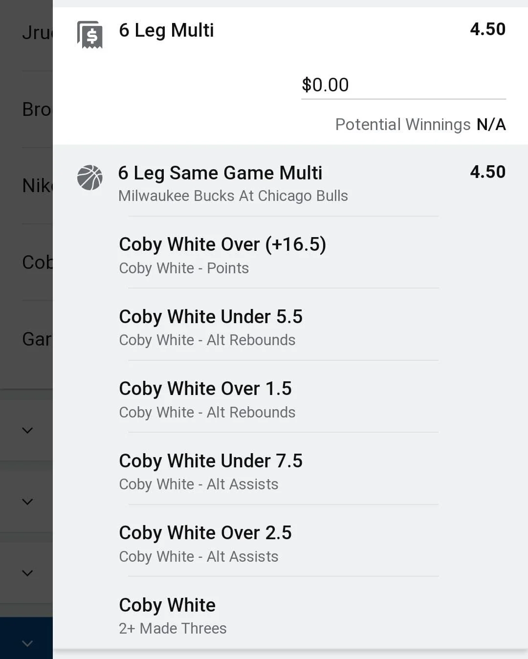 Coby White 2 units. Take odds over $3.5