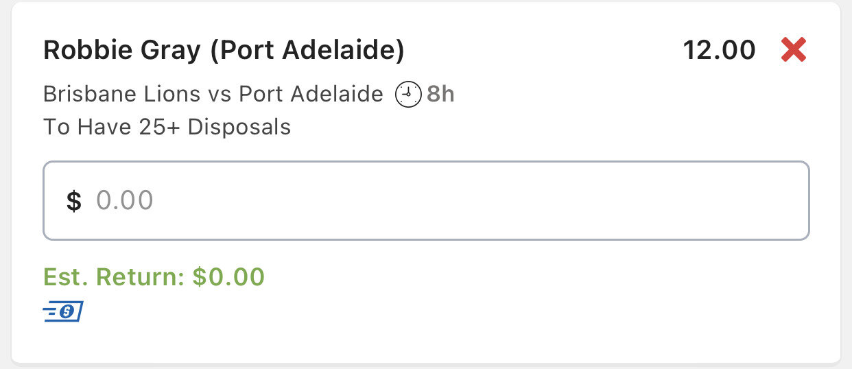 Robbie Gray, Stake 1 unit, Minimum odds 7.5, Lads/Neds.