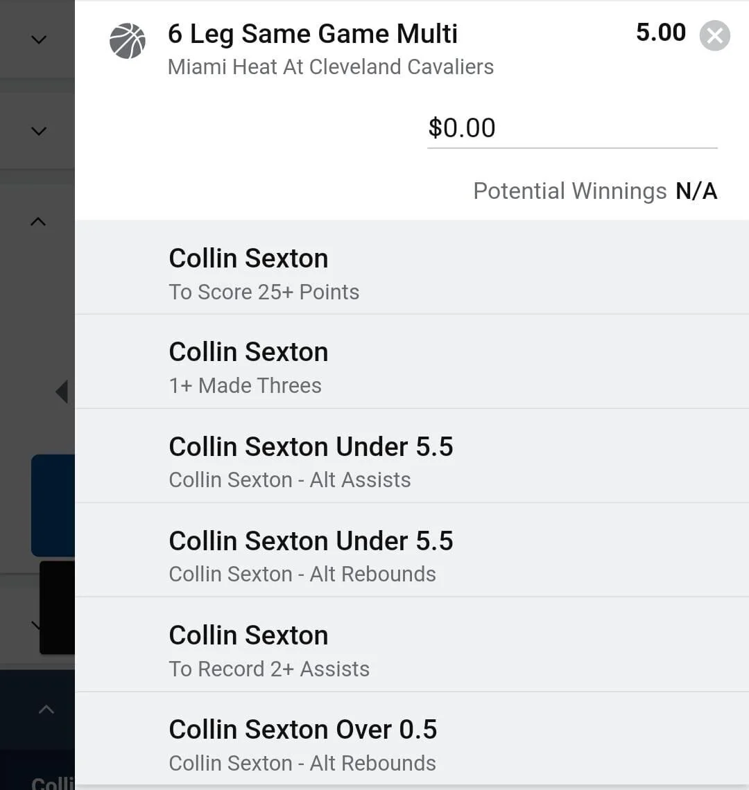 Sexton 2 units. Take odds over $4