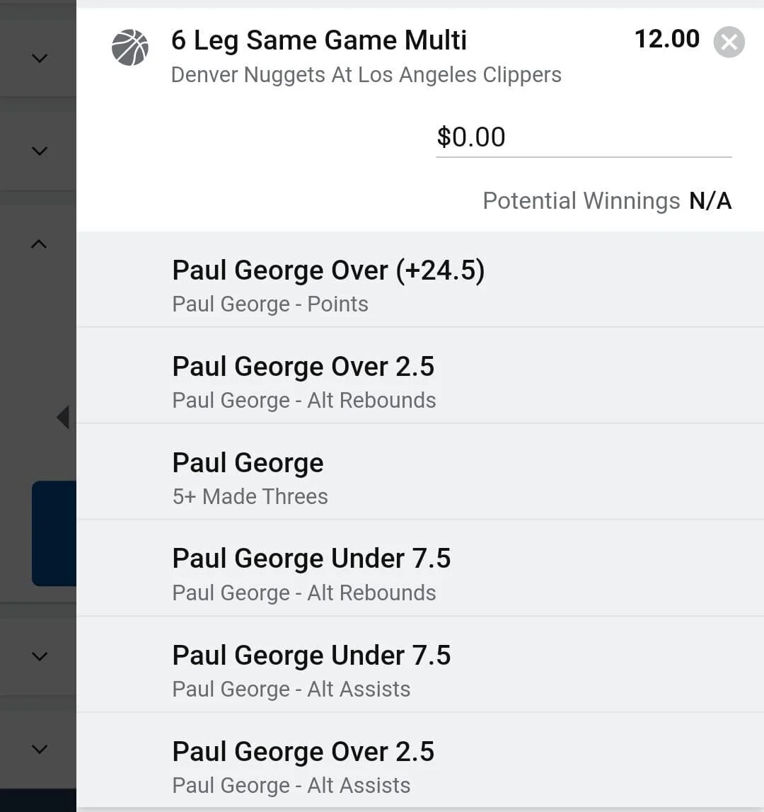 Paul George 1.5 units. Take odds over $8