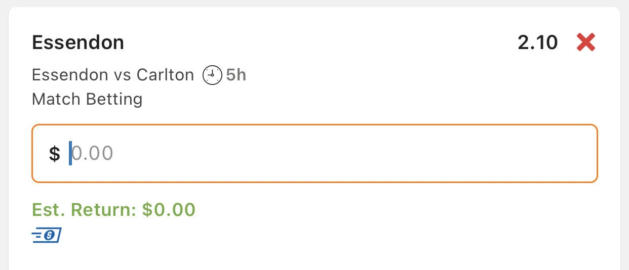 Essendon Win - Stake 2 units, Minimum Odds 2, Lads/Neds (shop this may change depending when you read this)