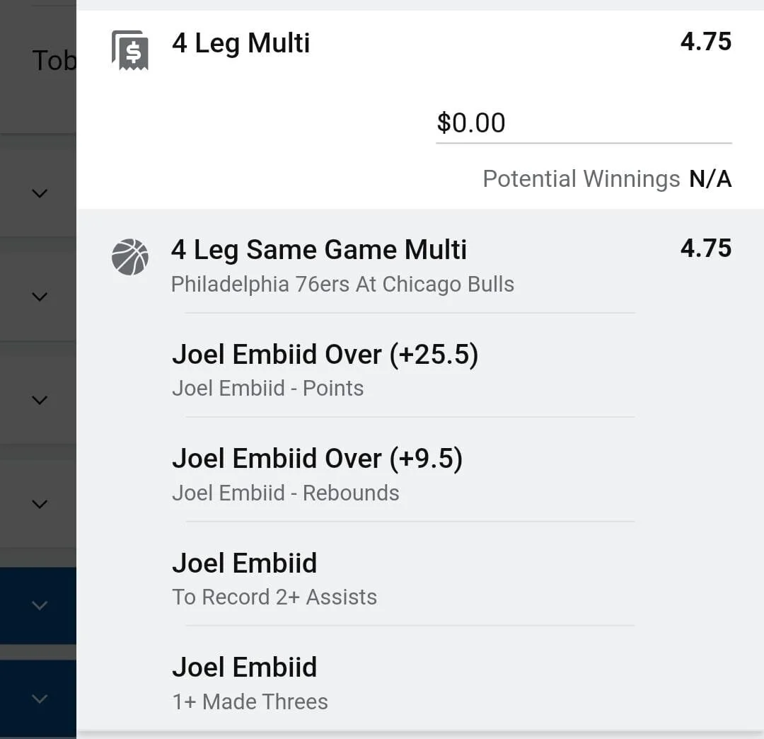 Embiid 2 units. Take odds over $4