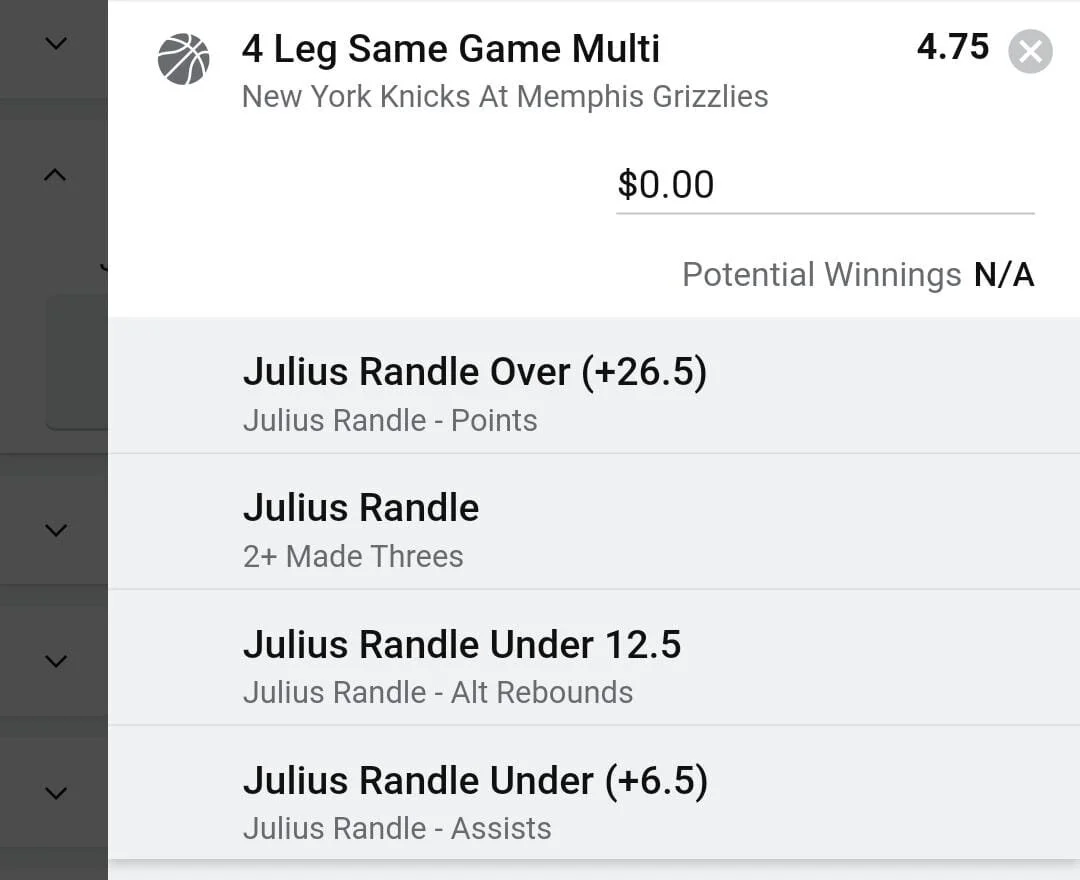 Randle 2 units. Take odds over $3.75