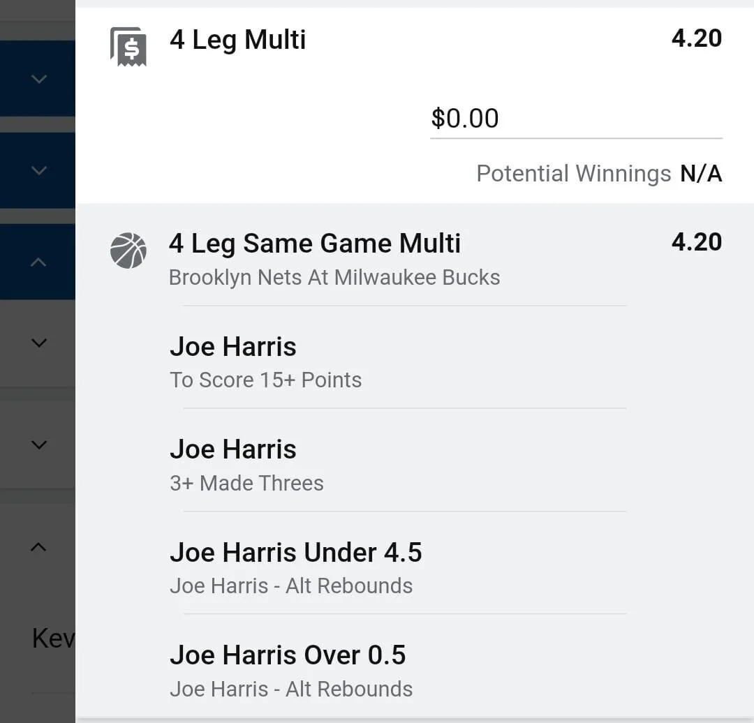 Joe Harris 2 units. Take odds over $3.5