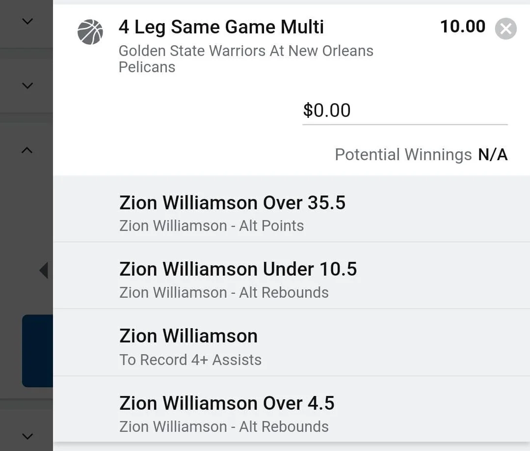 Zion 1 unit. Take odds over $8