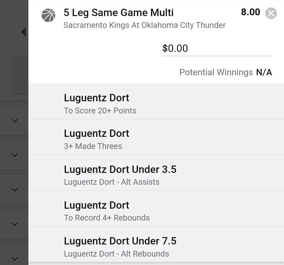 Lu Dort 1.5 units. Take odds over $6