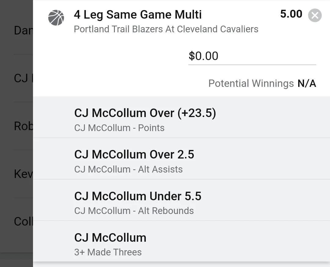 CJ 2 units. Take odds over $4