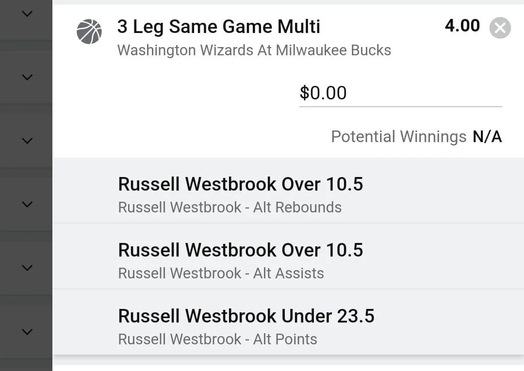 Westbrook 3 units. Take odds over $3