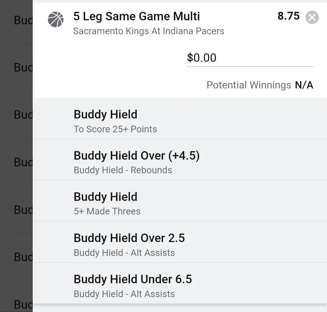 Buddy 1.5 units. Take odds over $6.75