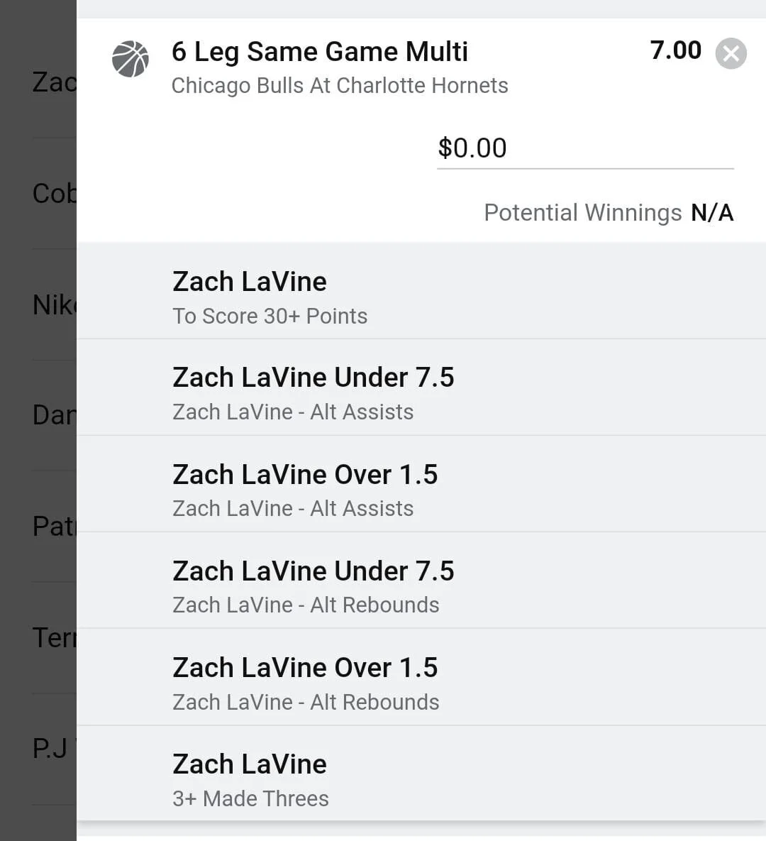 Zach Lavine 2 units. Take odds over $4