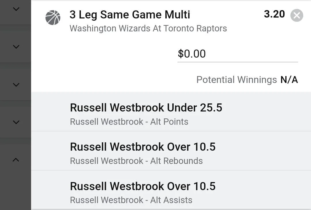 Westbrook 3 units. Take odds over $2.5