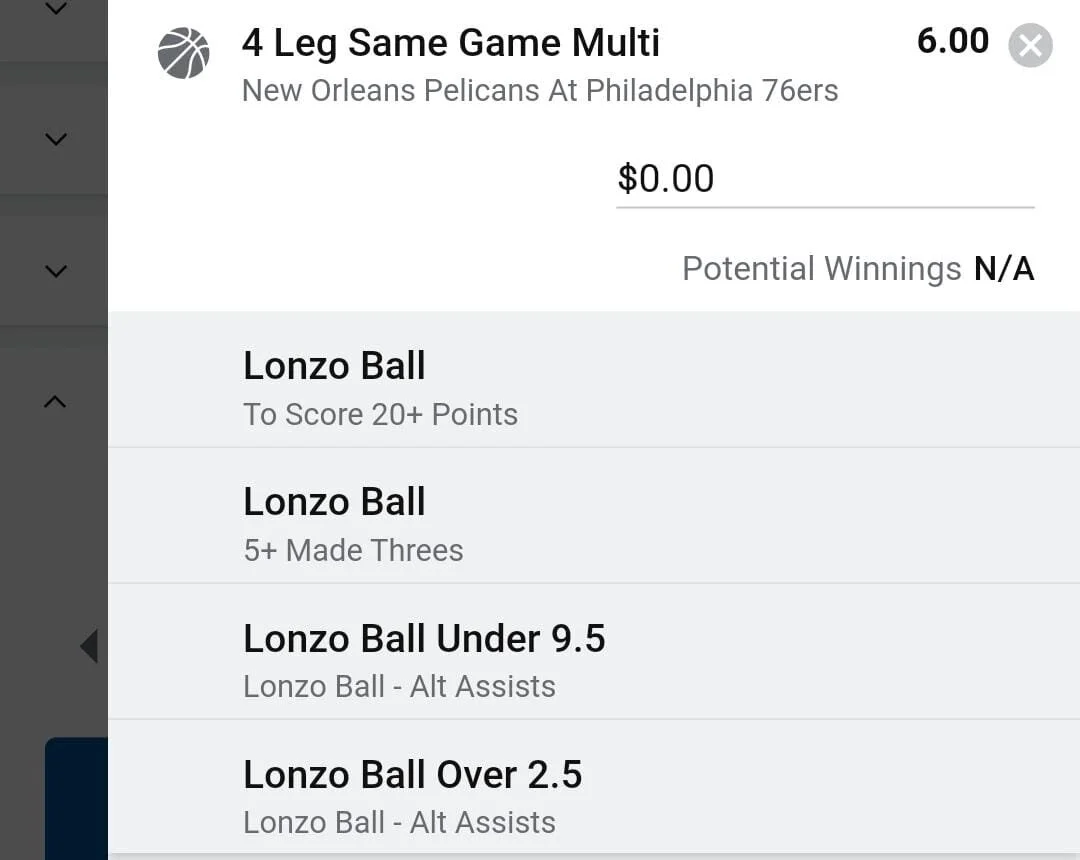 Lonzo 2 units. Take odds over $4