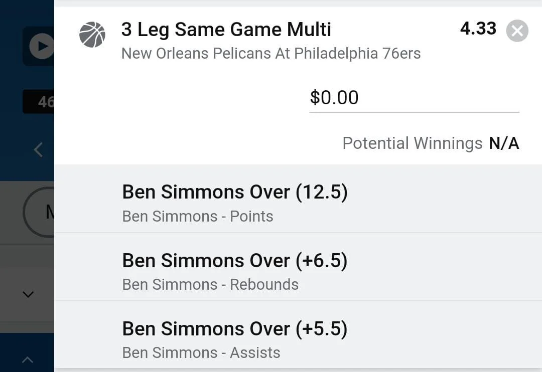 Simmons 2 units. Take odds over $3