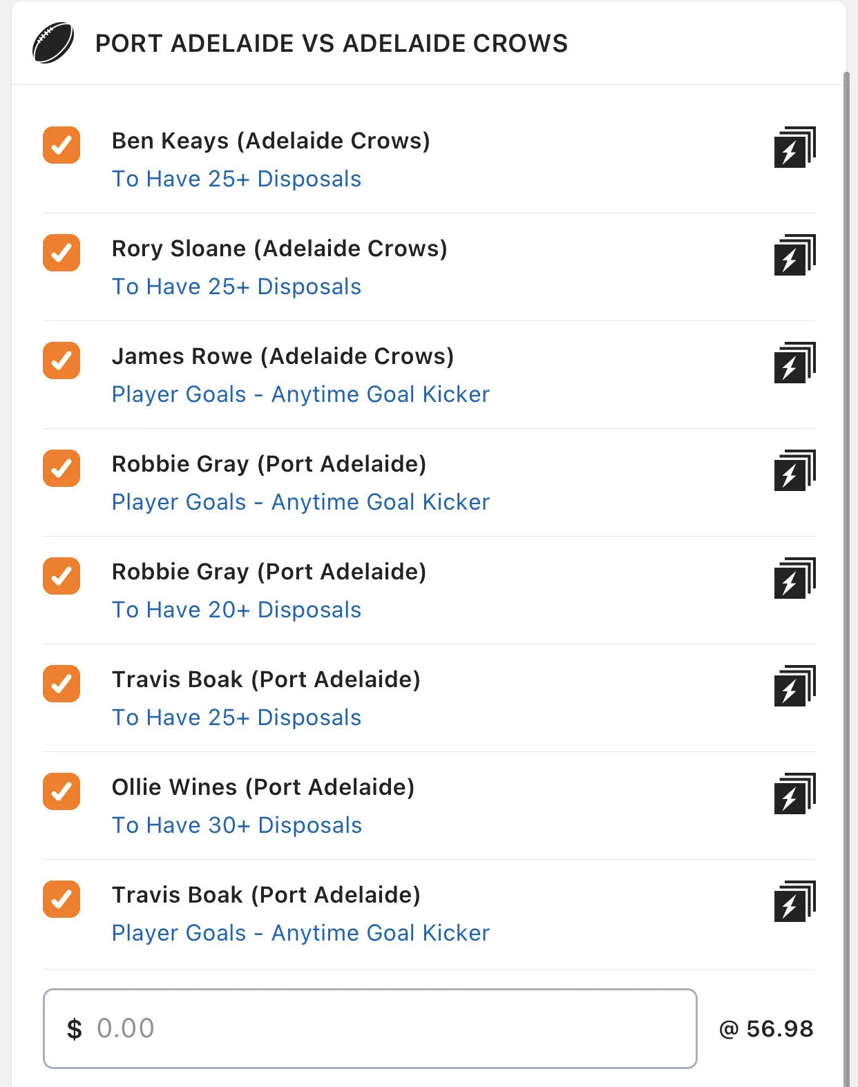 Showdown SGM - Stake 0.5 Units, Minimum Odds 35, Lads/Neds.