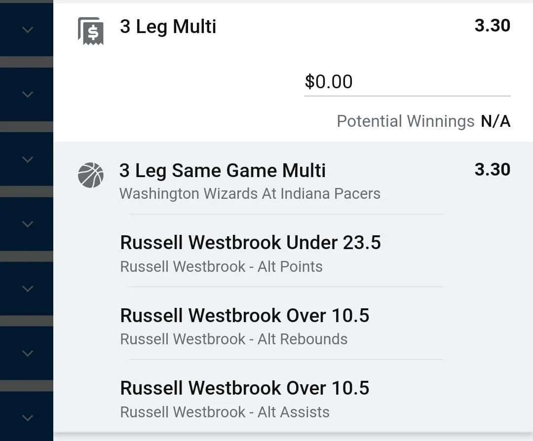 Westbrook 3 units. Take odds over $2.5