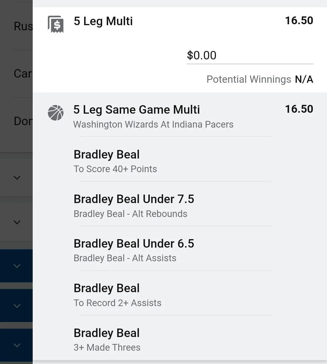 Beal 1 unit. Take odds over $10