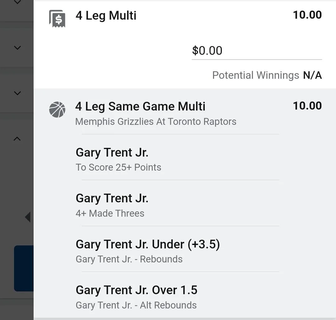 Gary Trent Jr 1 unit. Take odds over $8