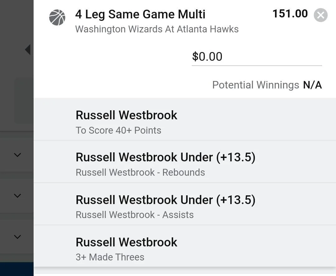 Westbrook 1 unit. Take odds over $75