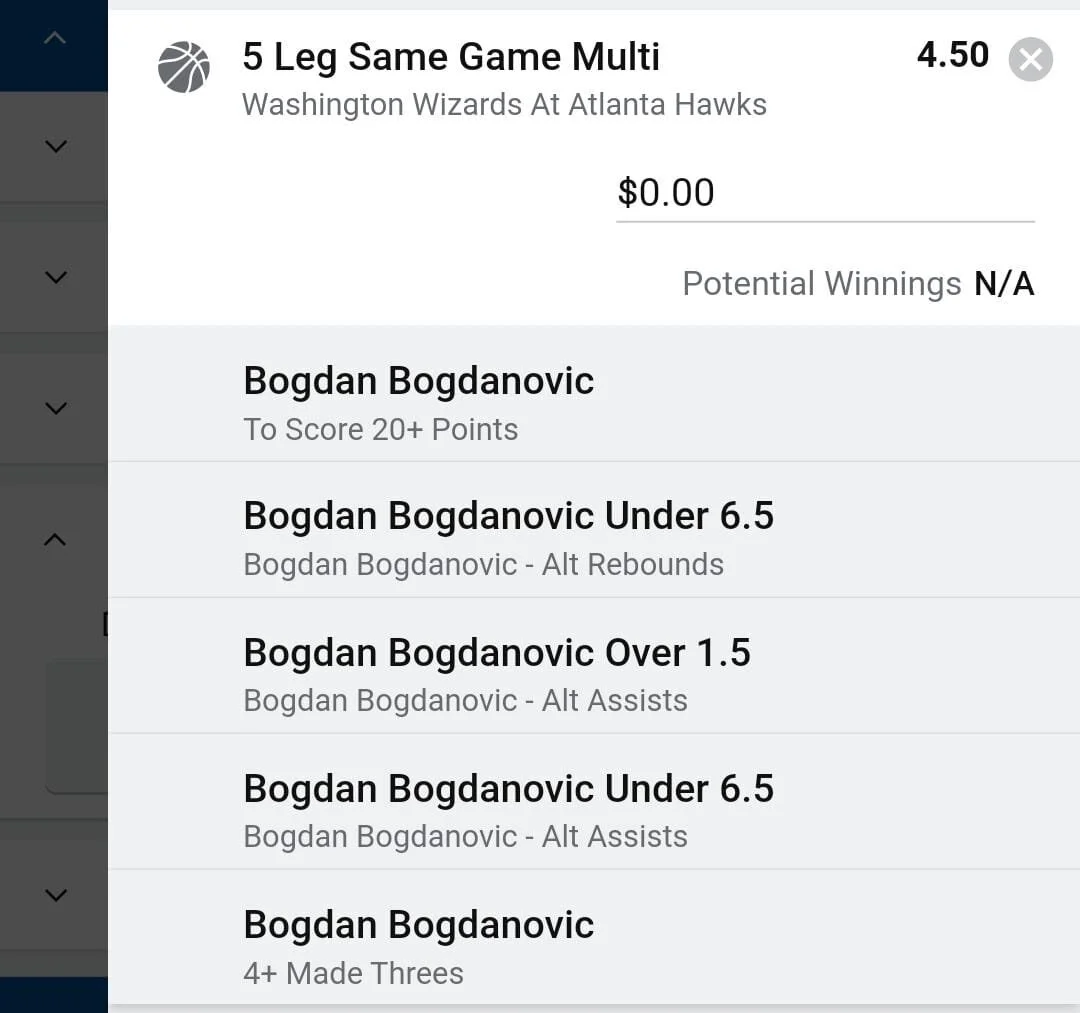 Atlanta Hawks Bogdan 2 units. Take odds over $3