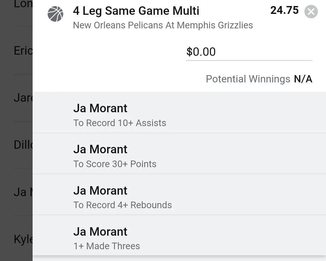Ja Morant 1 unit. Take odds over $15