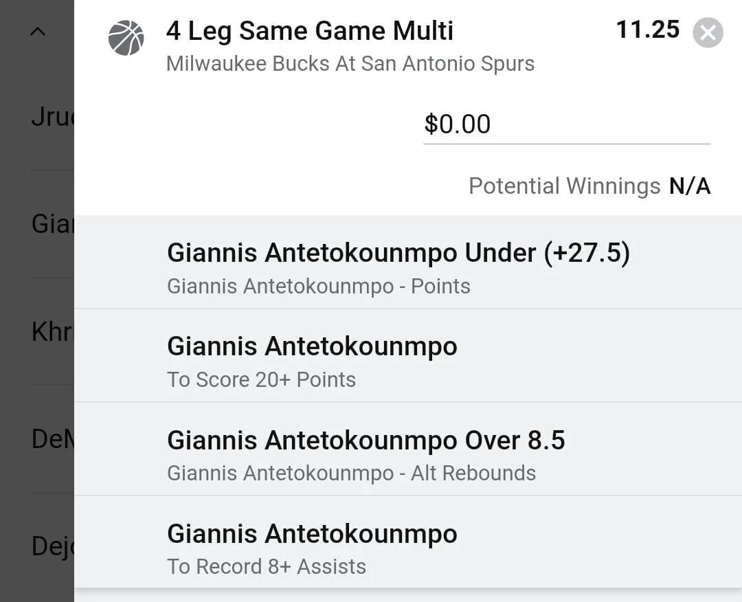 Giannis 1.5 units. Take odds over $8