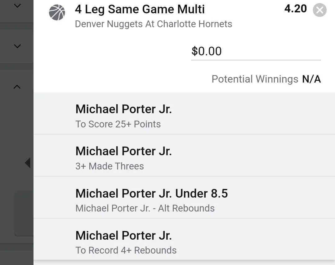 Porter Jr 2 units. Take odds over $3