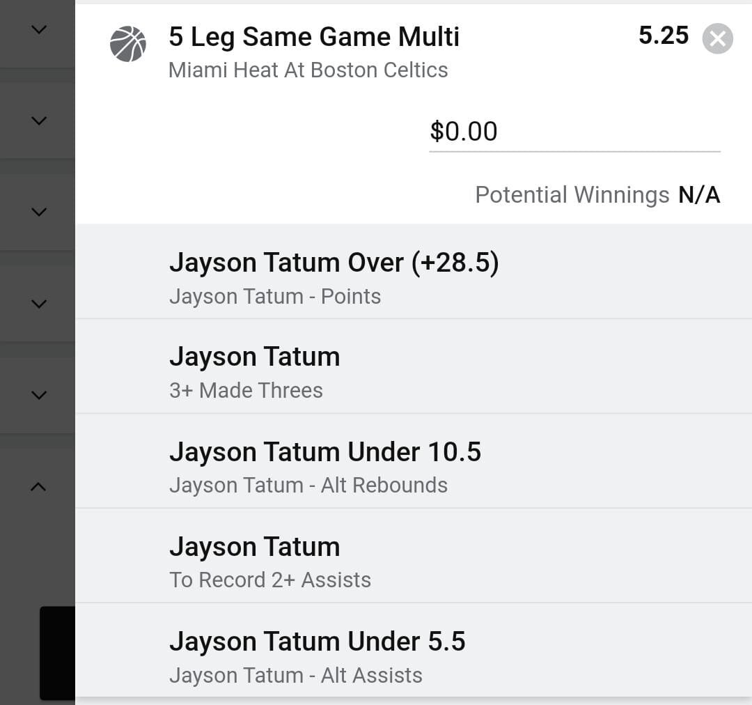 Tatum 2 units. Take odds over $4