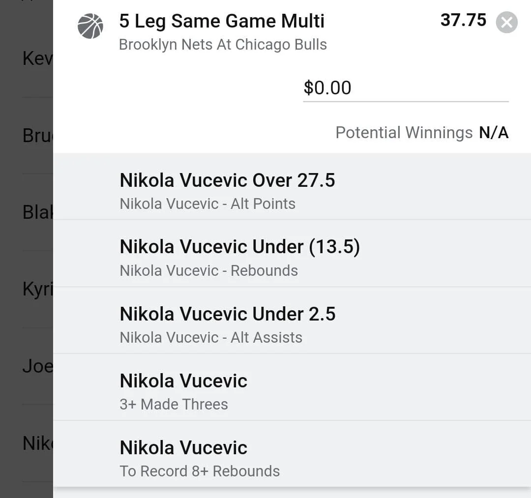Vucevic 1 unit. Take odds over $20