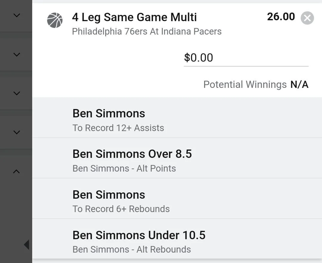 Ben Simmons 1 unit. Take odds over $10