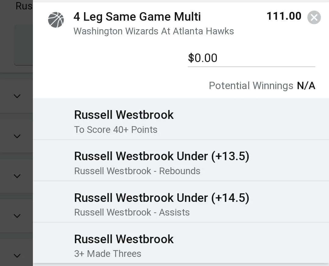 Westbrook 1 unit. Take odds over $50