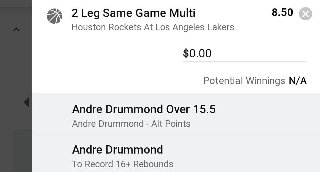 Drummond 1.5 units. Take odds over $6