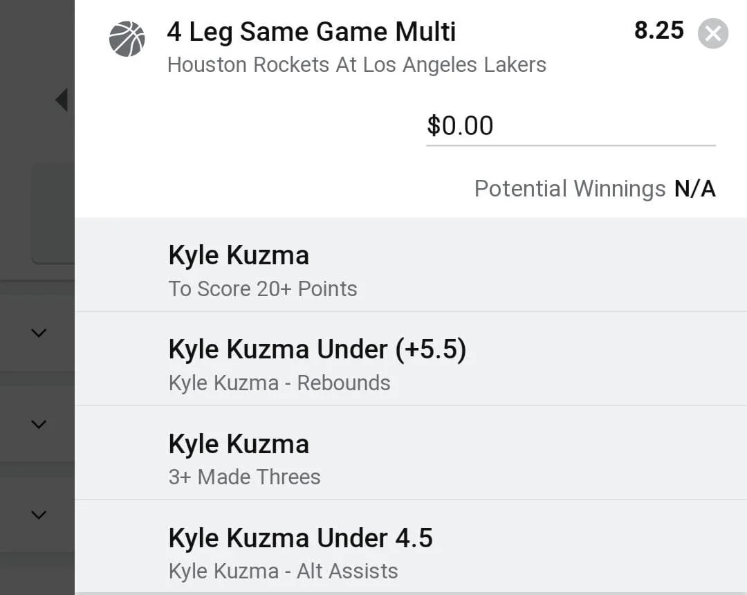 Kuzma 1.5 units. Take odds over $6