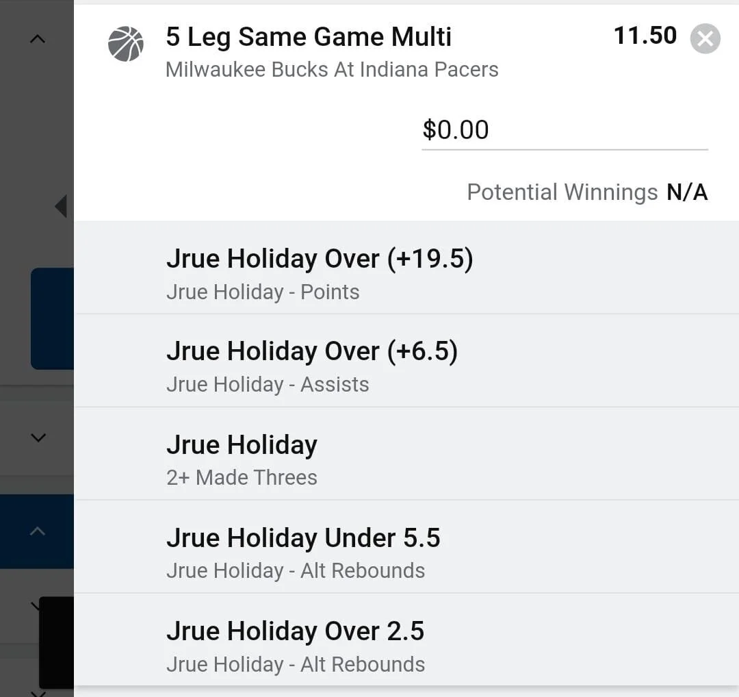 Jrue Holiday 1.5 units. Take odds over $8