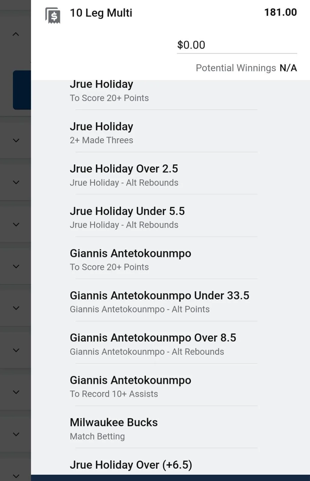 Holiday x Giannis x Bucks win. 0.5 units. Take odds over $100