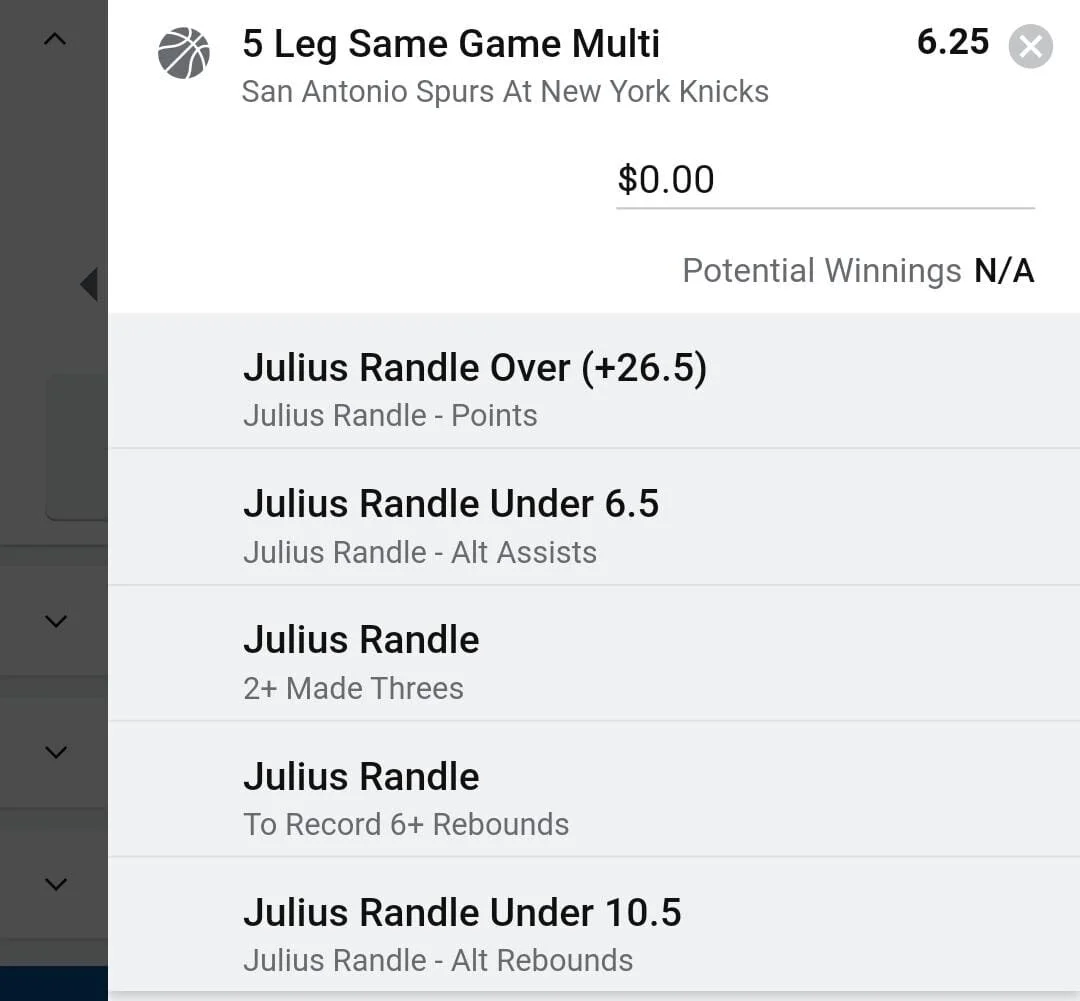 Randle 1.5 units. Take odds over $5