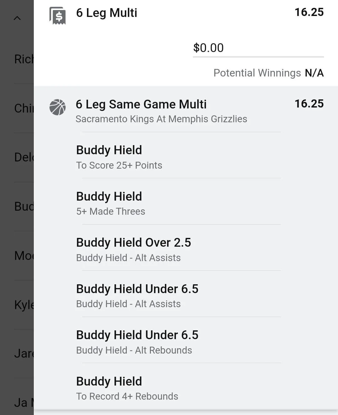 Hield 1 unit. Take odds over $10