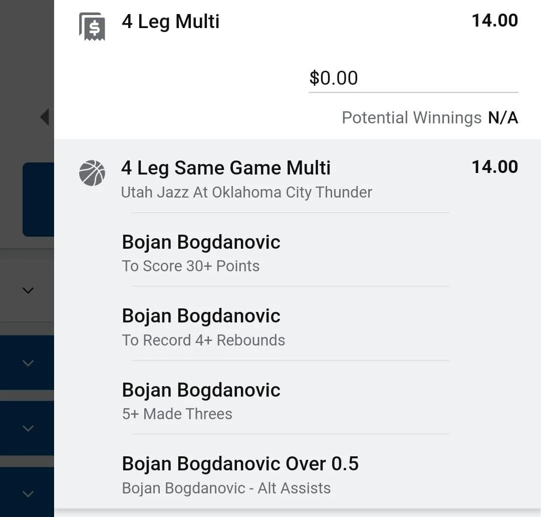 Utah Jazz Bojan 1.5 units. Take odds over $10
