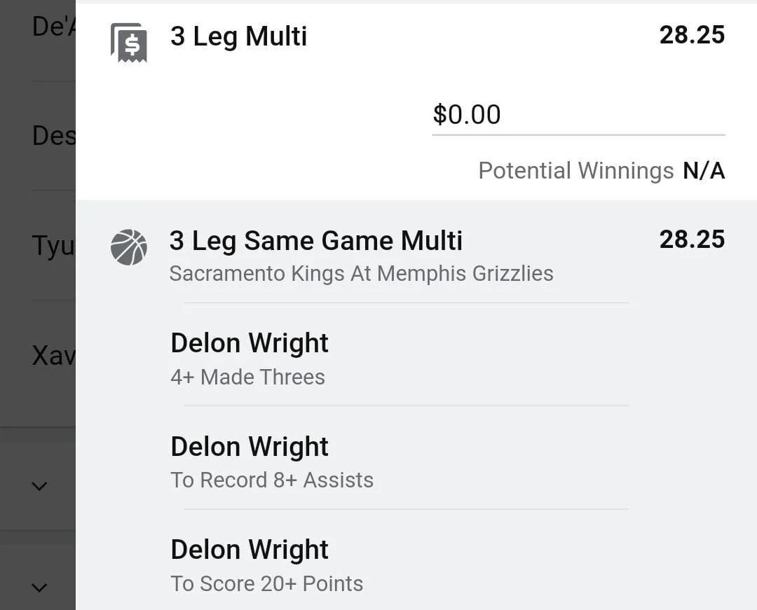 Delon Wright 1 unit. Take odds over  $20