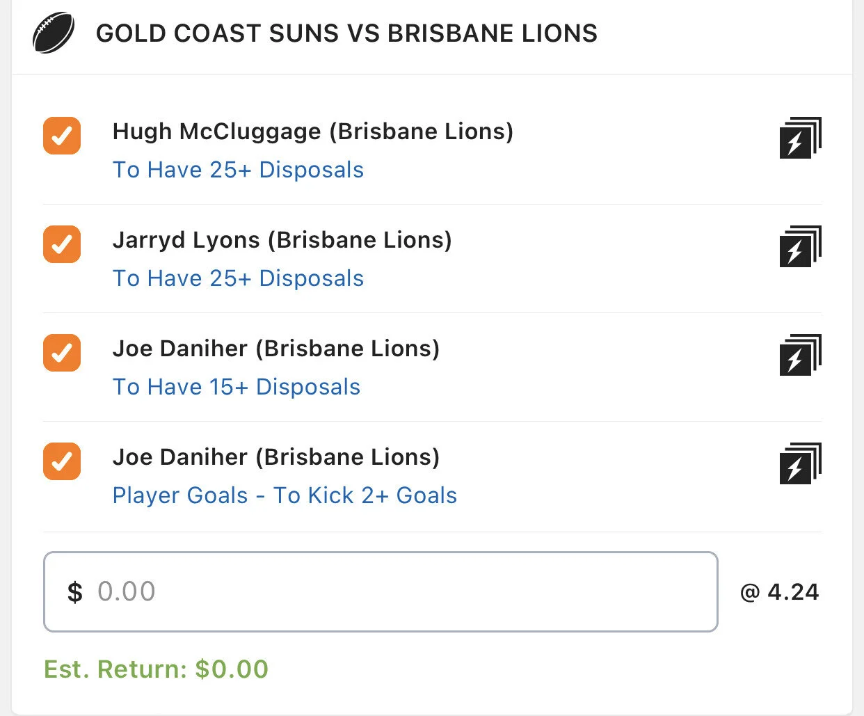 Lions SGM - 2 Units, Minimum Odds 3.75, Lads/Neds