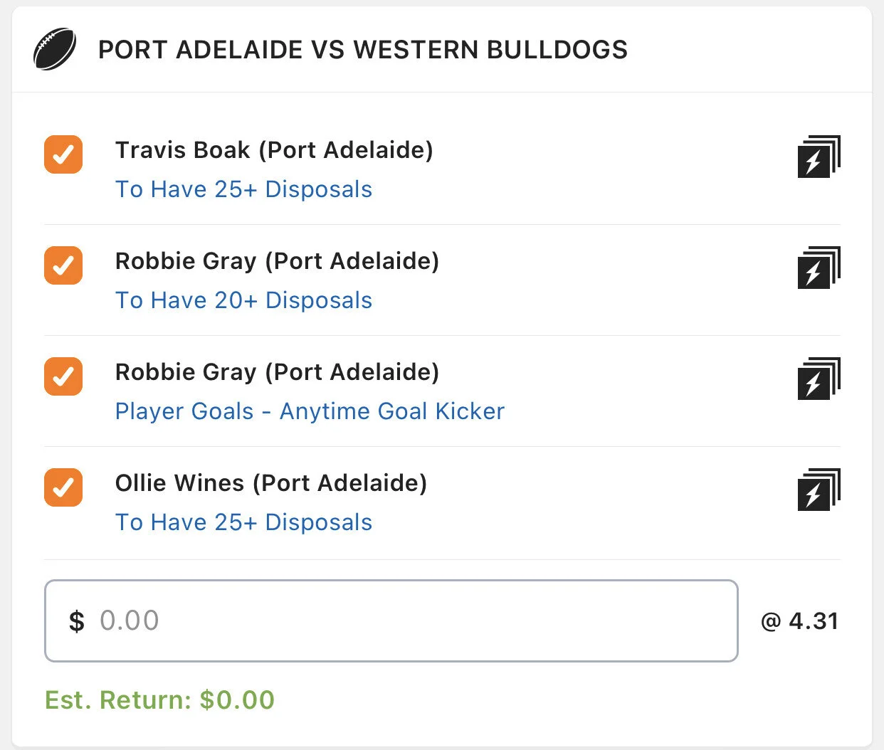 Power SGM - Stake 2 Units, Minimum Odds 3.80, Lads/Neds.