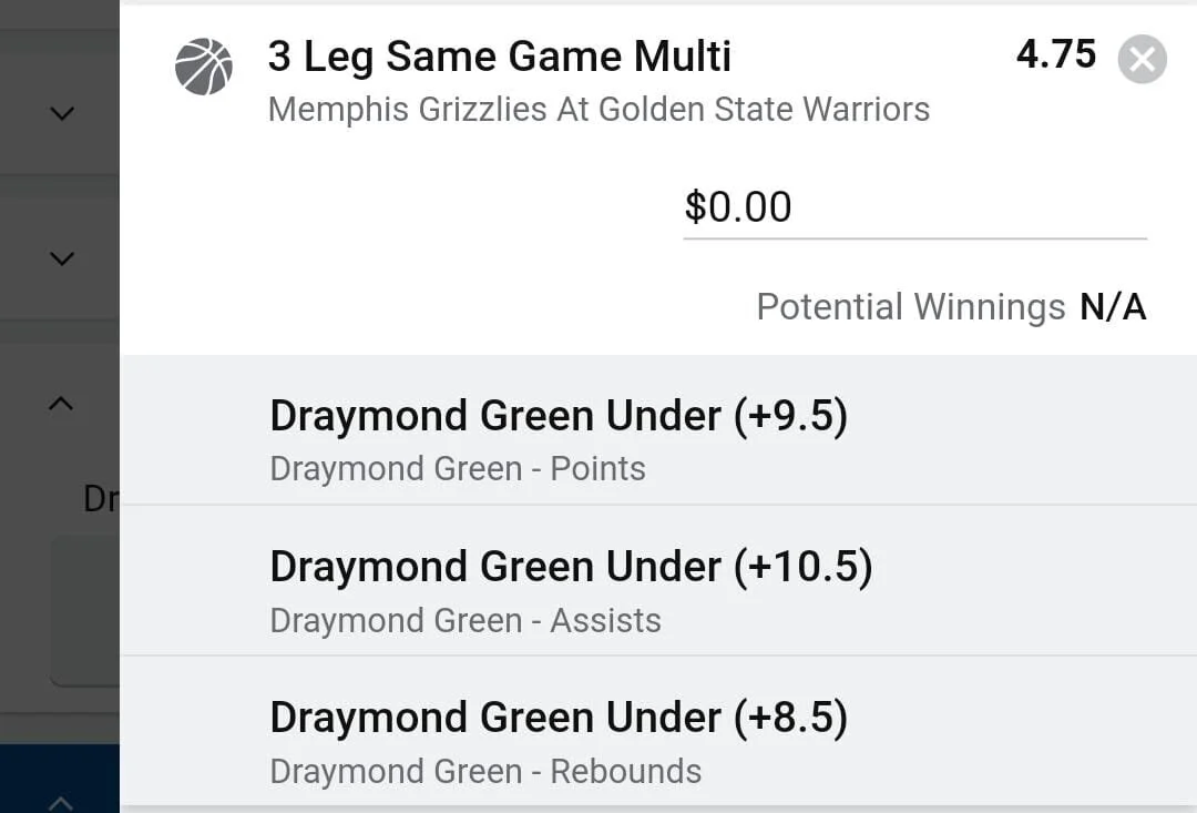 Draymond Green 2 units. Take odds over $3