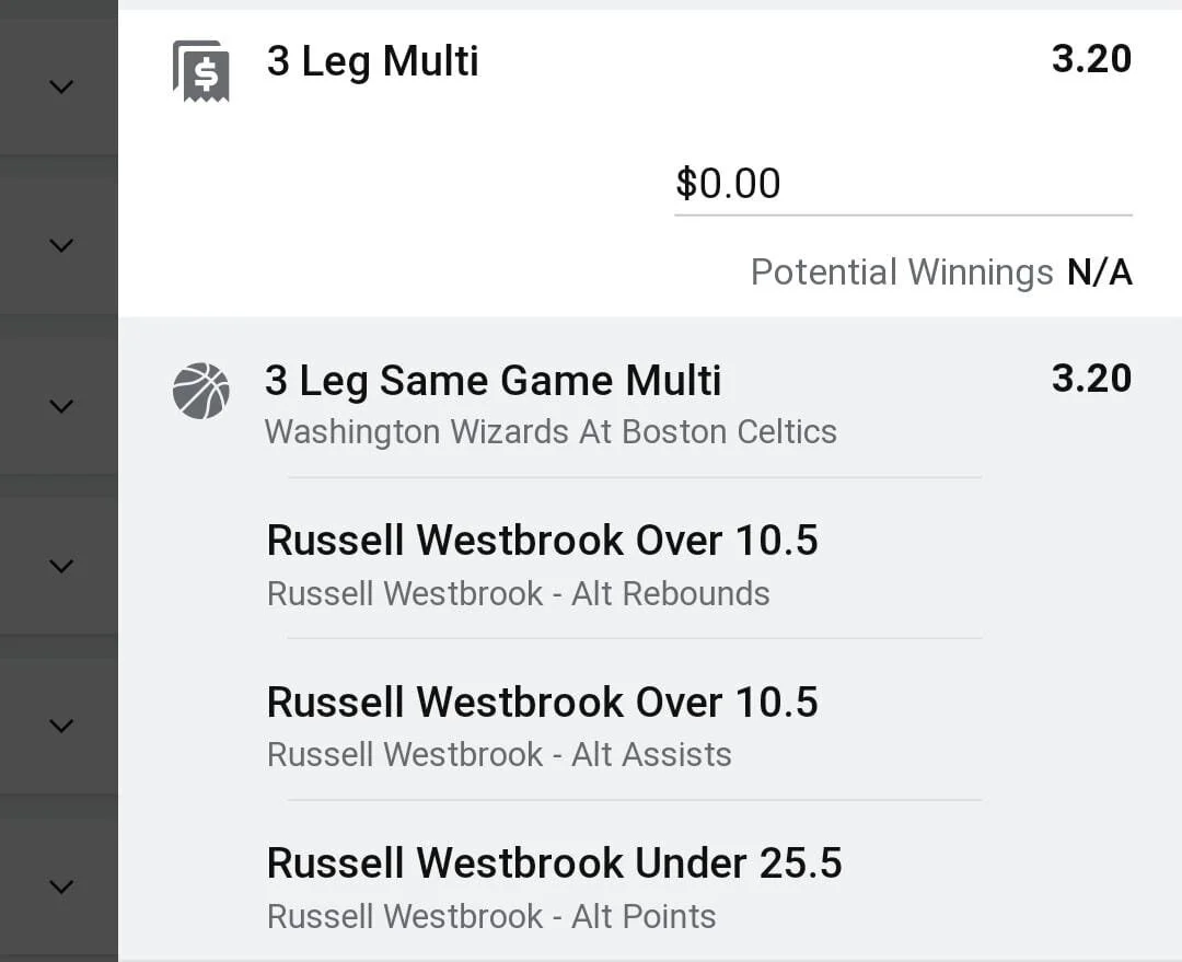 Westbrook 3 units. Take odds over $2.5