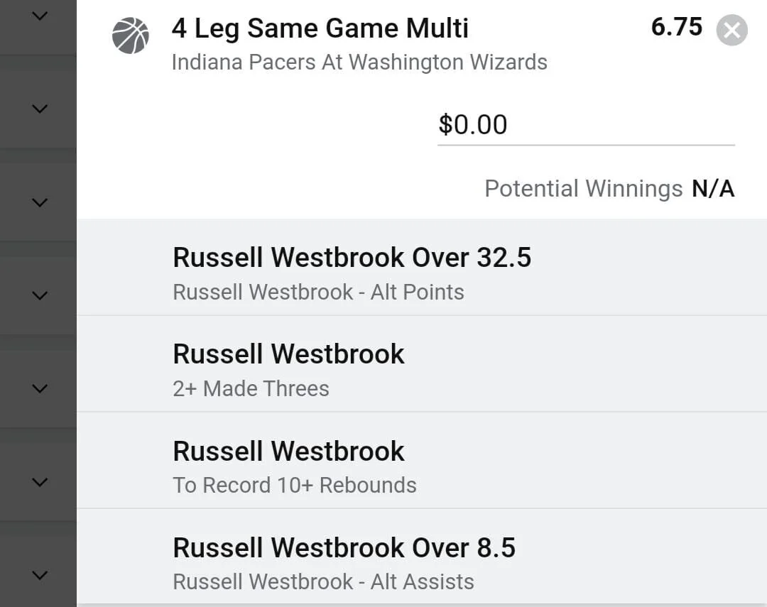 He's hit this line 7 games since the All Star Break and in 2 out of 3 contests vs the Pacers.Russell Westbrook 1.5 units. Take odds over $5