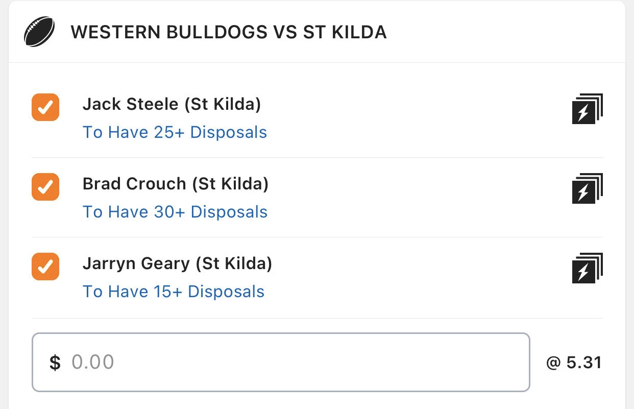 Saints SGM - Stake 1 unit, Minimum Odds 4.6, Lads/Neds