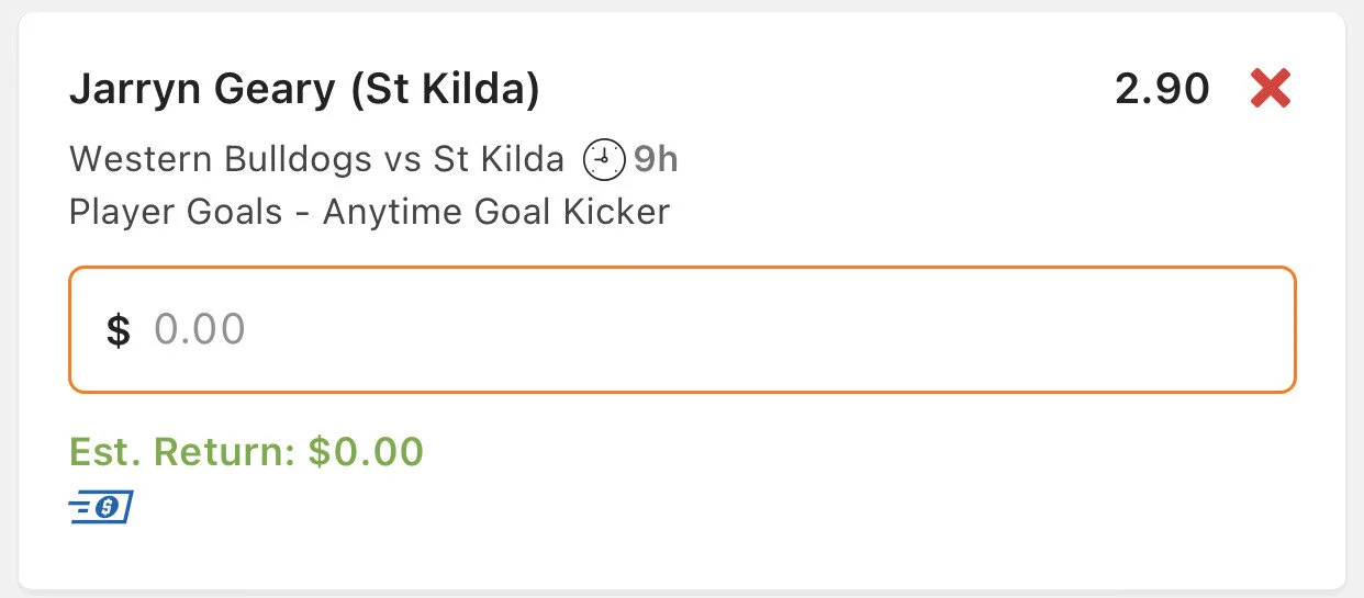 Geary ATK, Stake 1.5, Minimum Odds 2.6, Lads/Neds