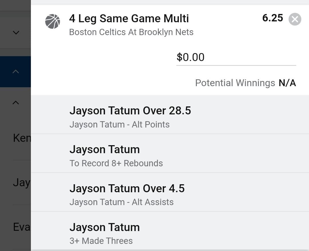Tatum 1.5 units. Take odds over $4.5
