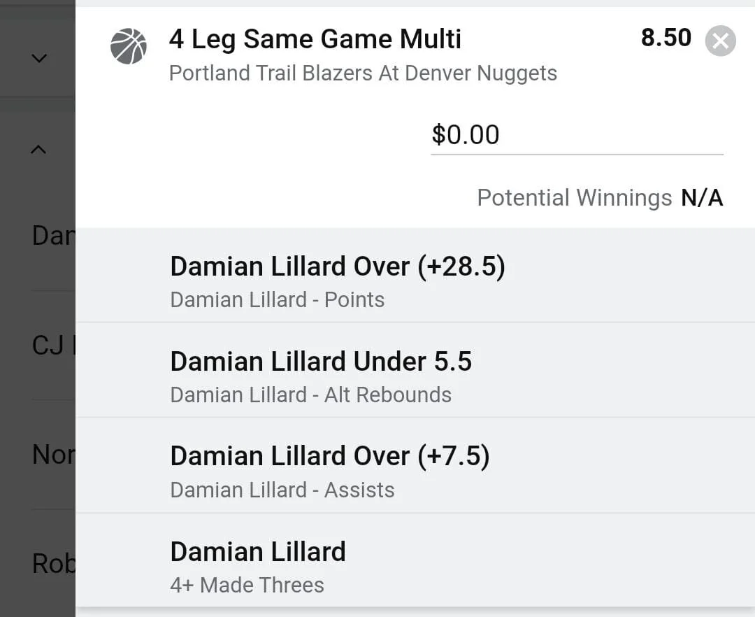 Damian Lillard 1.5 units. Take odds over $6